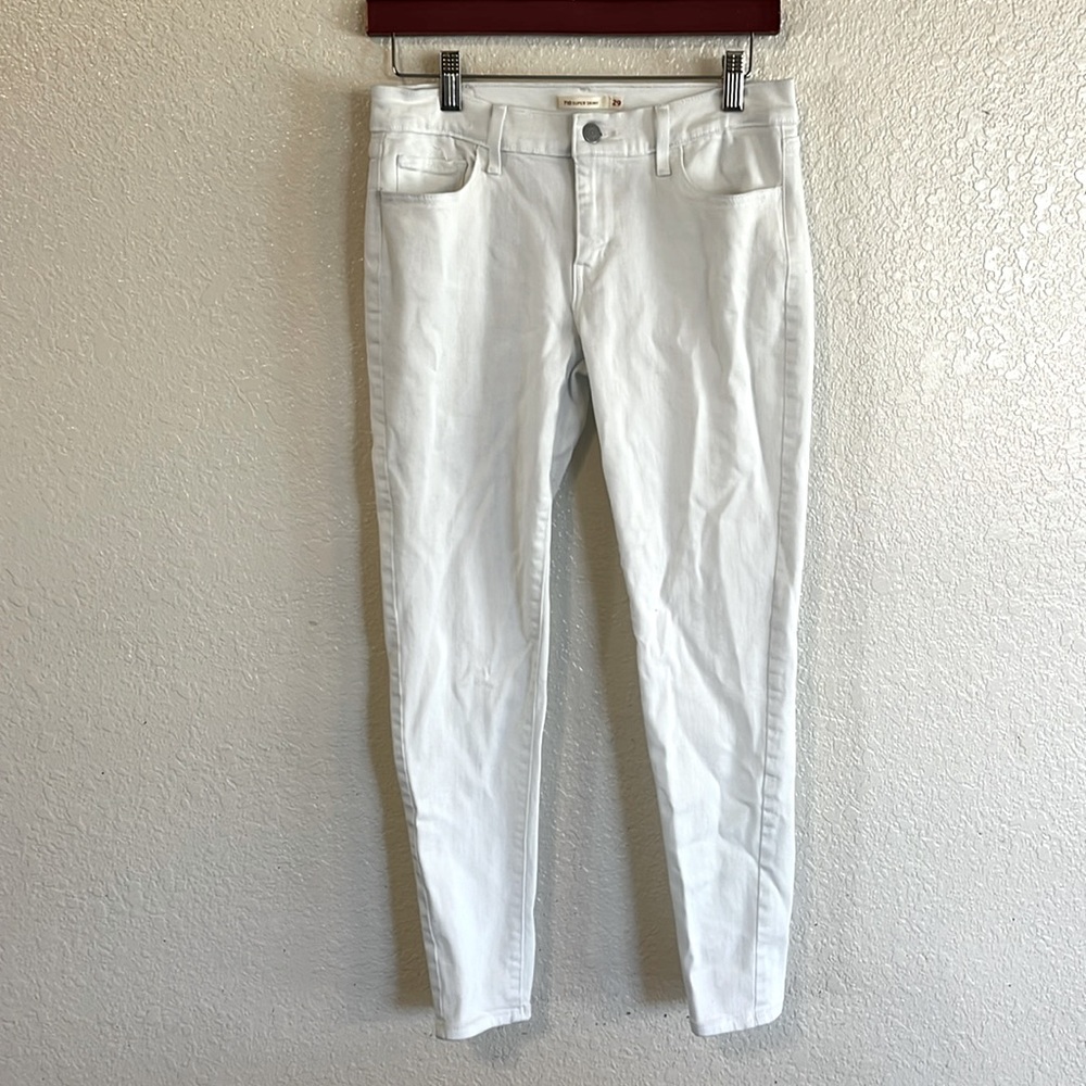 Levi’s 710 Super Skinny White Denim Jeans Size 29 Lowrise